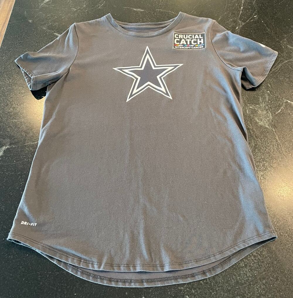 Crucial Catch  Nike Dri-Fit X Dallas Cowboys ladies Tee L Gray Intercept Cancer